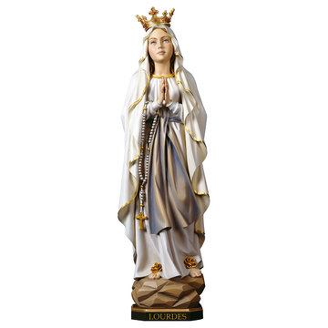 Madonna Lourdes mit Krone Klassisch UP065050 (12,5 cm, lasiert)