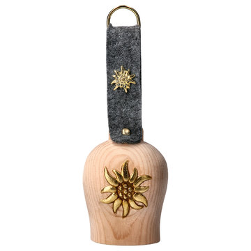 Campanella Cirmolo stella alpina con nastro grigio UP360103 (6 cm, colore)