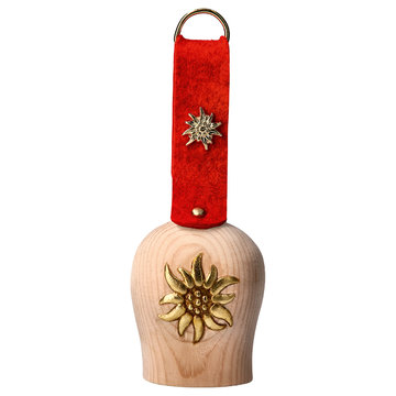 Campanella Cirmolo stella alpina con nastro rosso UP360104 (6 cm, colore)