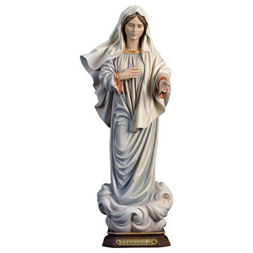 Madonna Medjugorje ohne Kirche UP061001 (8 cm, lasiert)