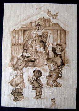 Biglietto natalizio con busta - Presepe 508787 (14,5 cm, naturale)