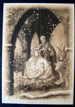 Biglietto natalizio con busta - Presepe 508790 (14,5 cm, naturale)