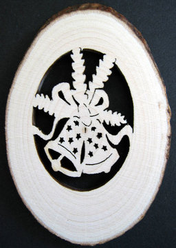 Tree disk with bells 509189 (2,36", natural)