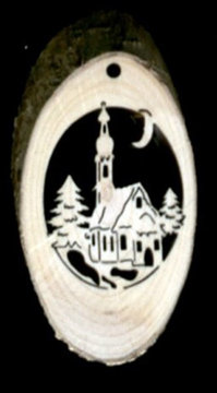 Tree disk with church 509222 (2,36", natural)