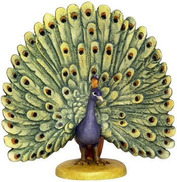Peacock open feather BW6962 (2,01", color)
