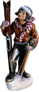 Skifahrerjunge B1012 (11 cm, lasiert)