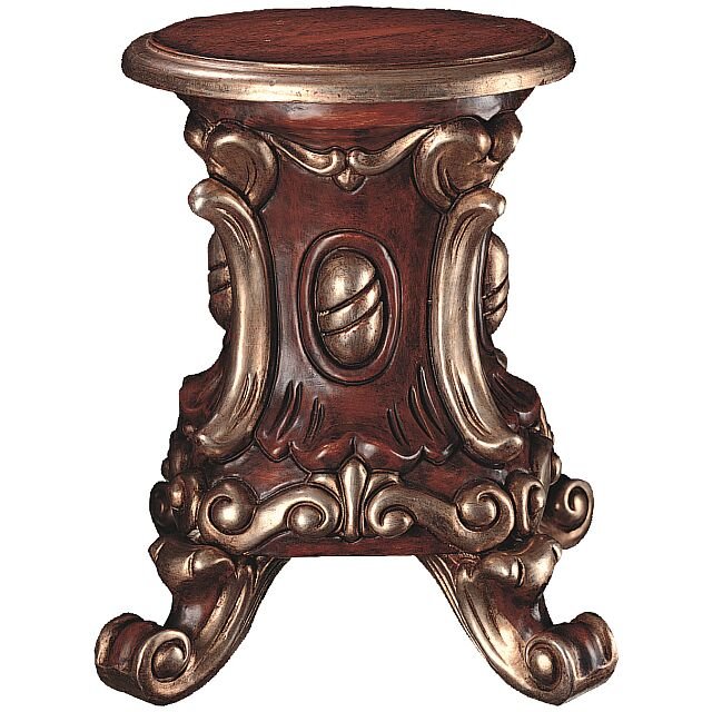 * antique pedestal ୨୧ * 19世紀 アンティークの 台座 Pair of marble and carved giltwood antique tripod pedestals